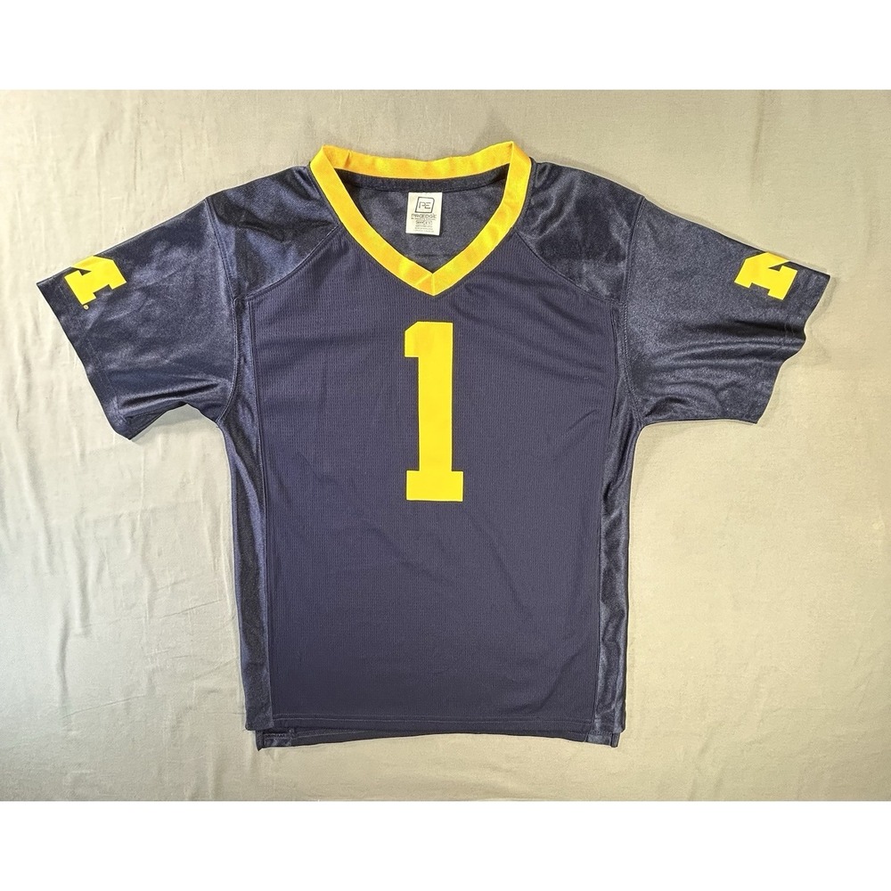 Knights Apparel Pro Edge Michigan Wolverines #1 Jersey Youth Medium 8/10 College